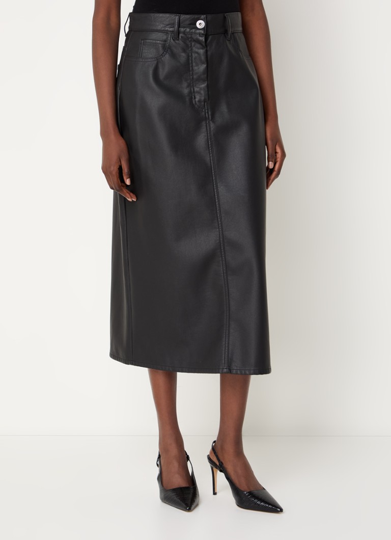 Fusta midi din imitatie piele MaxMara Canga