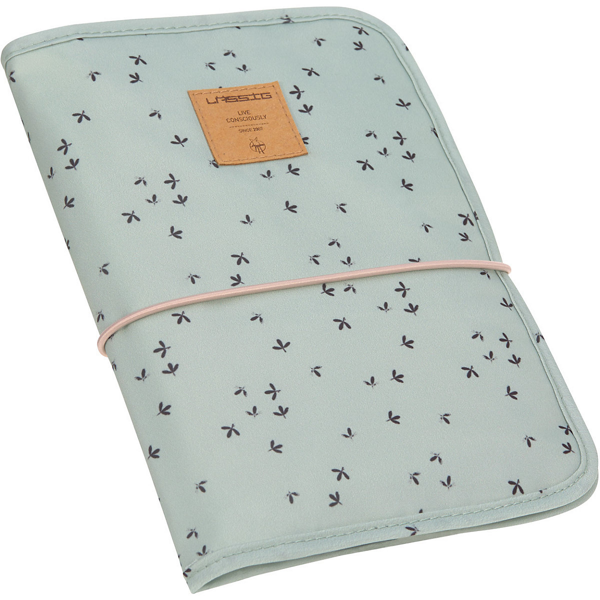 Windeltasche Changing Pouch Floral mint, inkl. Wickelunterlage