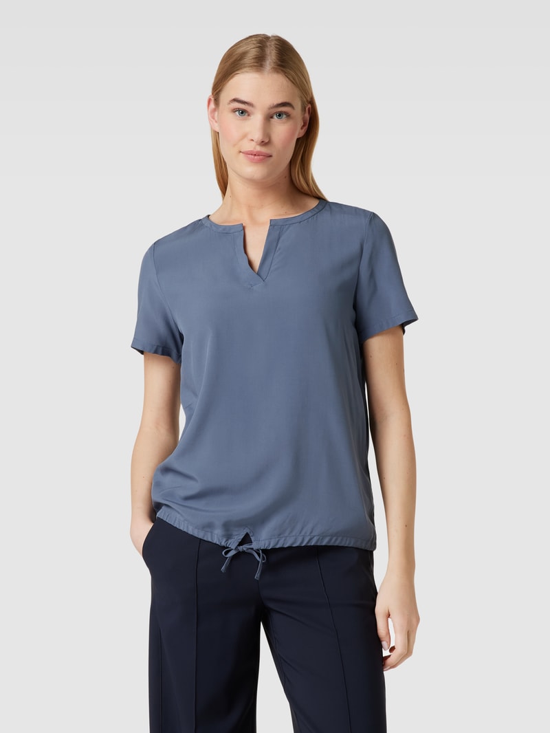 Blusenshirt mit V-Ausschnitt in graphit