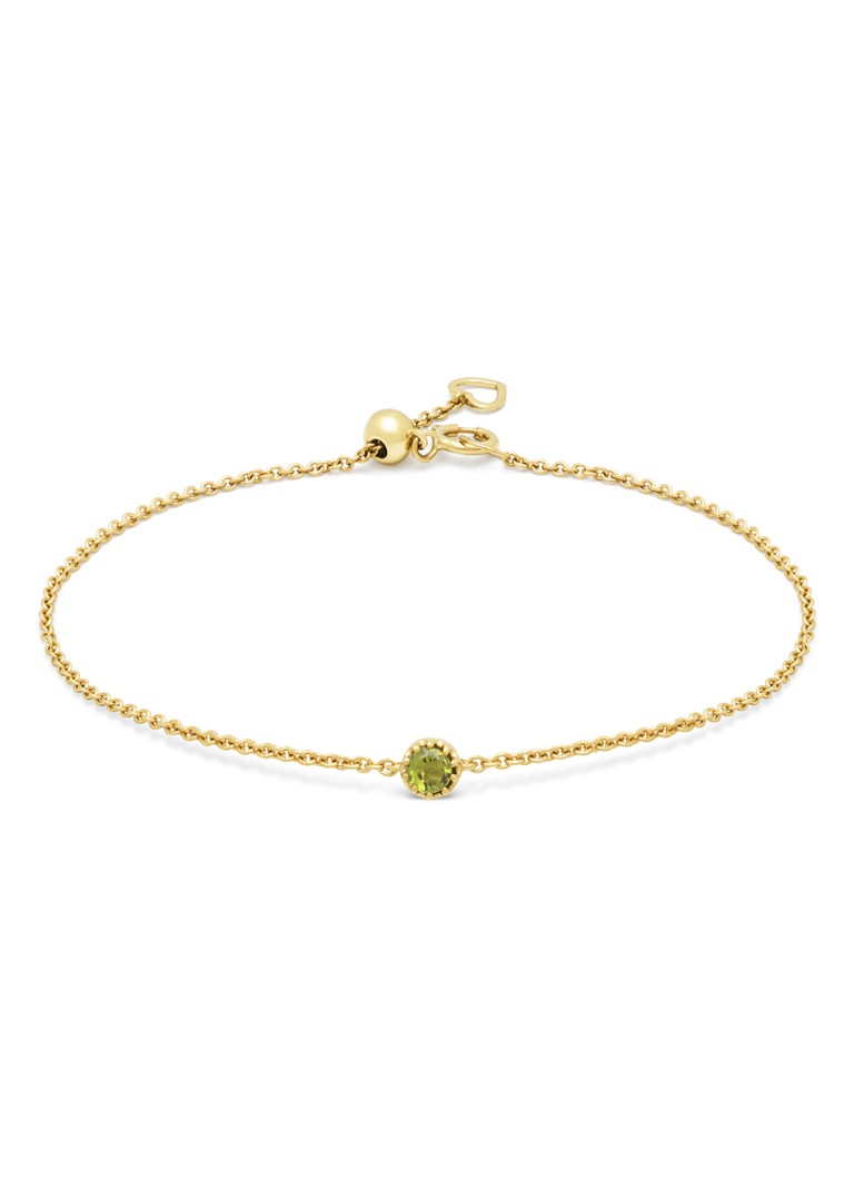 Diamond Point  Geelgouden armband, 0.12 ct groene tourmalijn, Joy