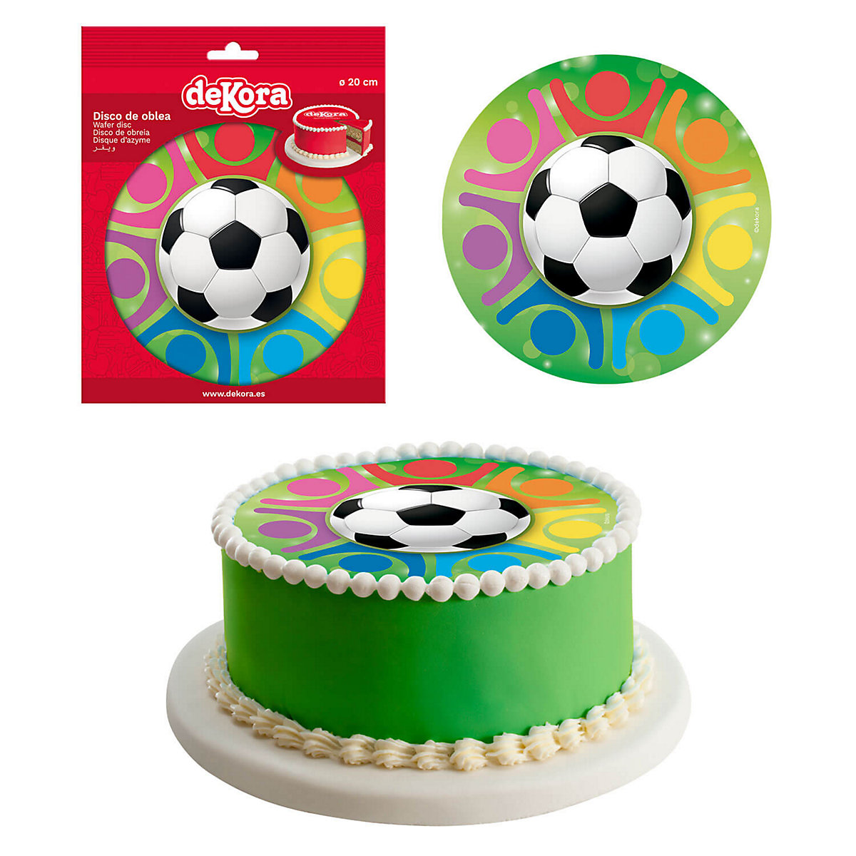 Essbarer Tortenaufleger mit Fußball Aufdruck 20cm