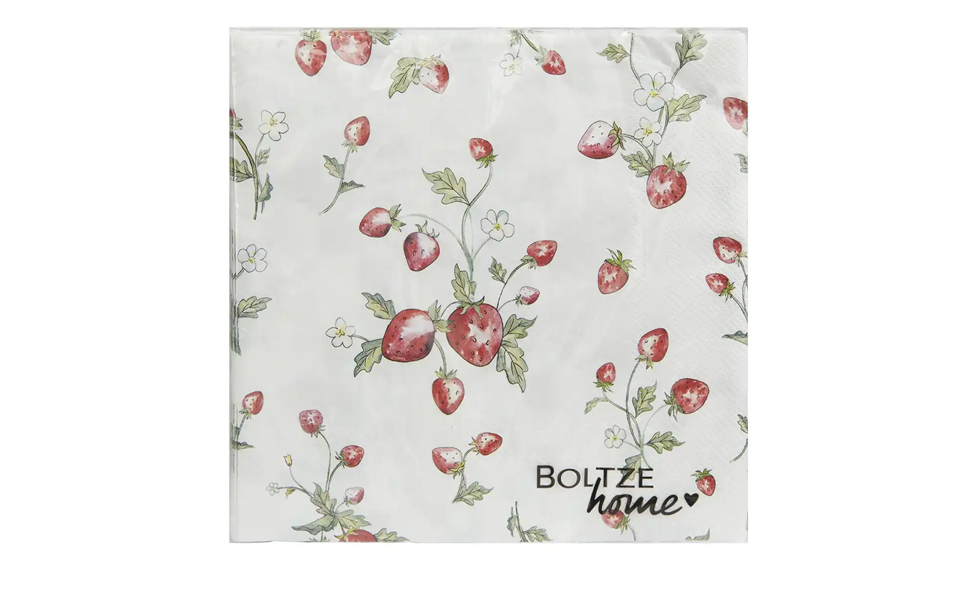 HOME STORY Serviette Erdbeere, 20er Pack, sortiert
