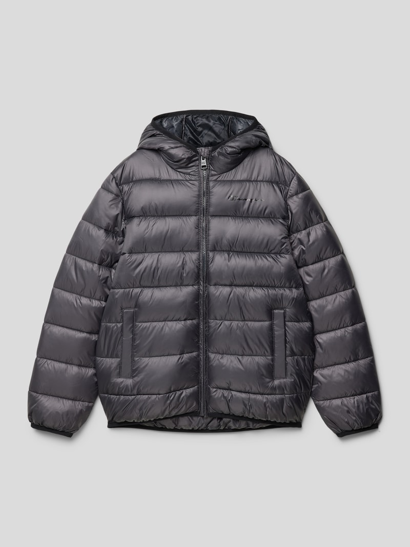 Steppjacke mit Kapuze in graphit
