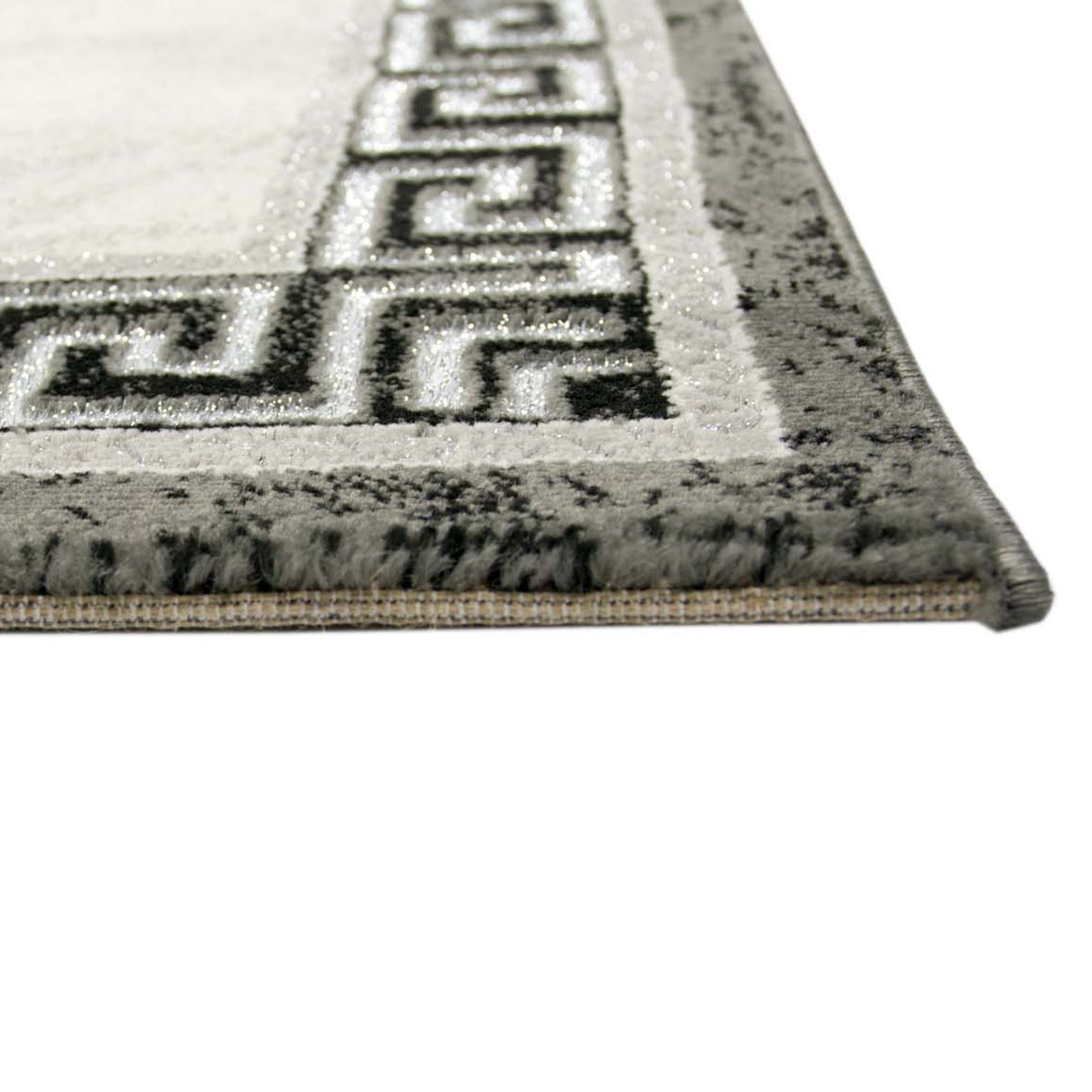 Teppich Orientteppich mit Glitzergarn in grau creme, Teppich-Traum, rechteckig, Höhe: 12 mm