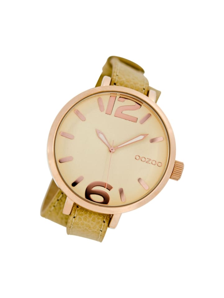 Oozoo Analog-Armbanduhr Oozoo Timepieces beige, braun groß (ca. 45mm) günstig kaufen onesize