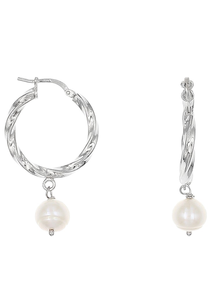 Ασημένια σκουλαρίκια κρίκοι Casa Jewelry Olivia