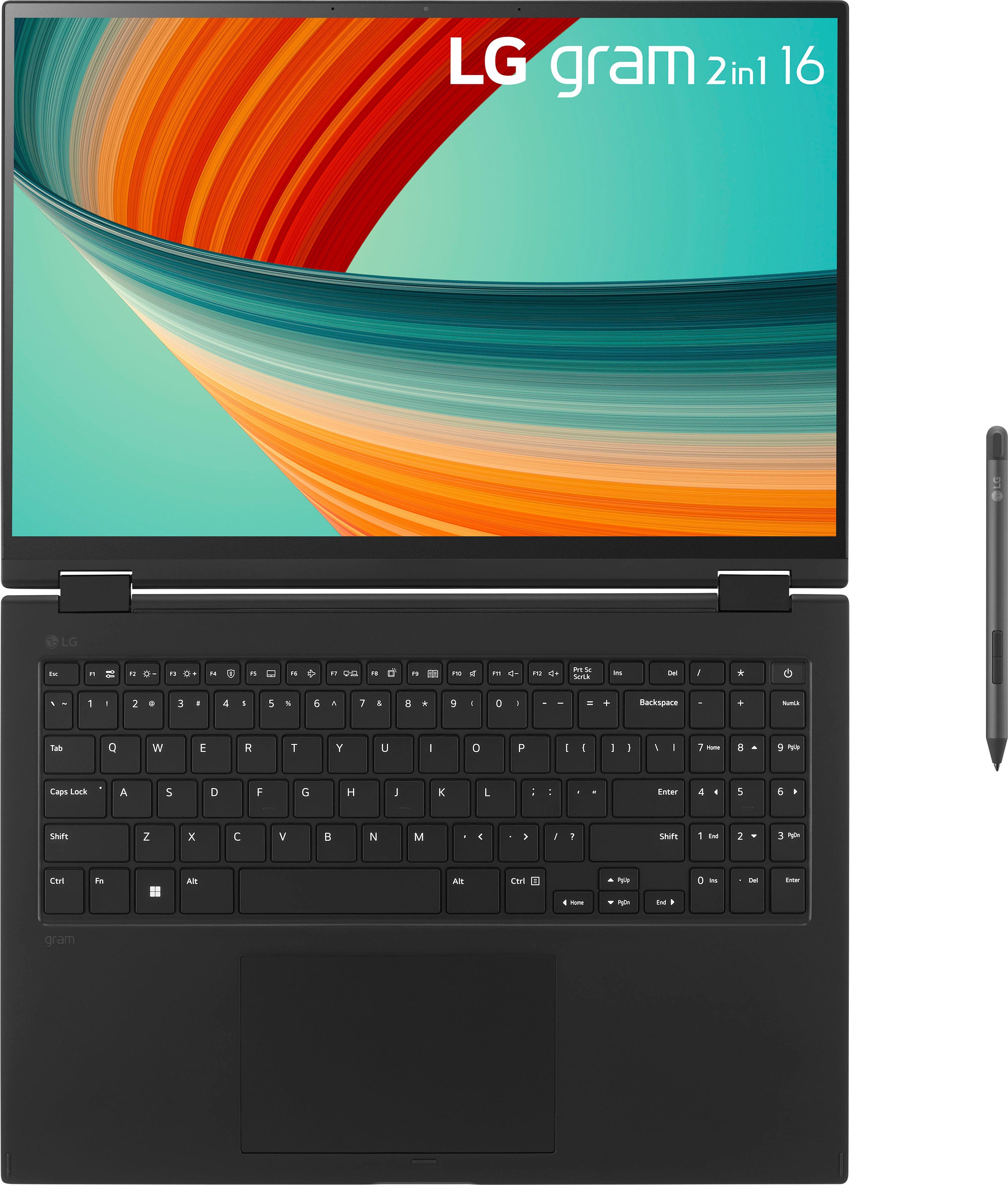 LG gram 16T90R-G.AA78G Convertible Notebook (40,6 cm/16 Zoll, Intel Core i7 1360P, Iris Xe Graphics, 1000 GB SSD)