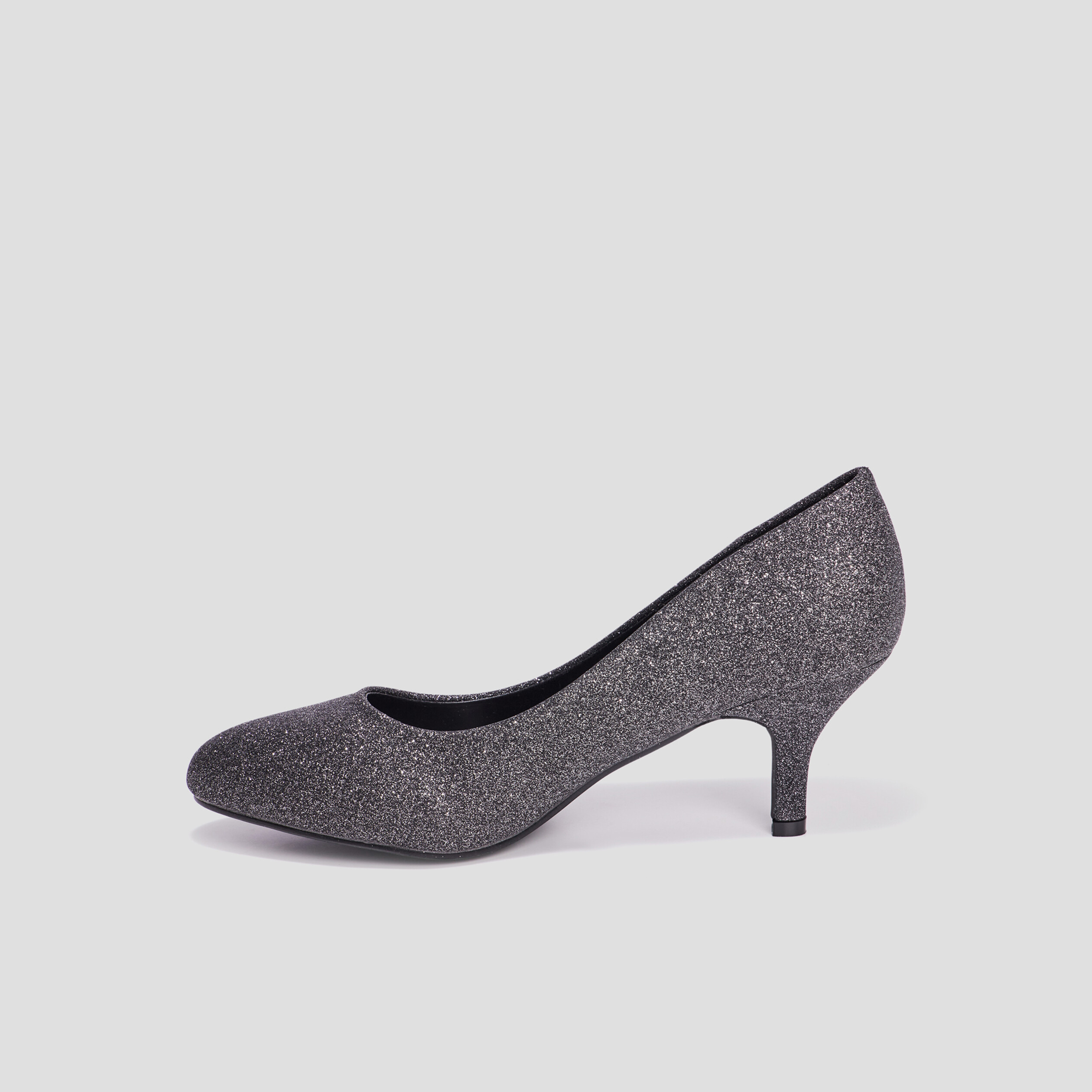 Escarpins à talons et paillettes gris argent femme | La Halle