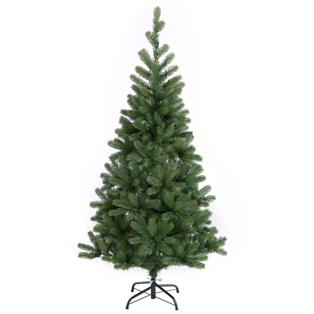 Casaria Weihnachtsbaum PE inkl Lichterkette   Ständer 140cm grün