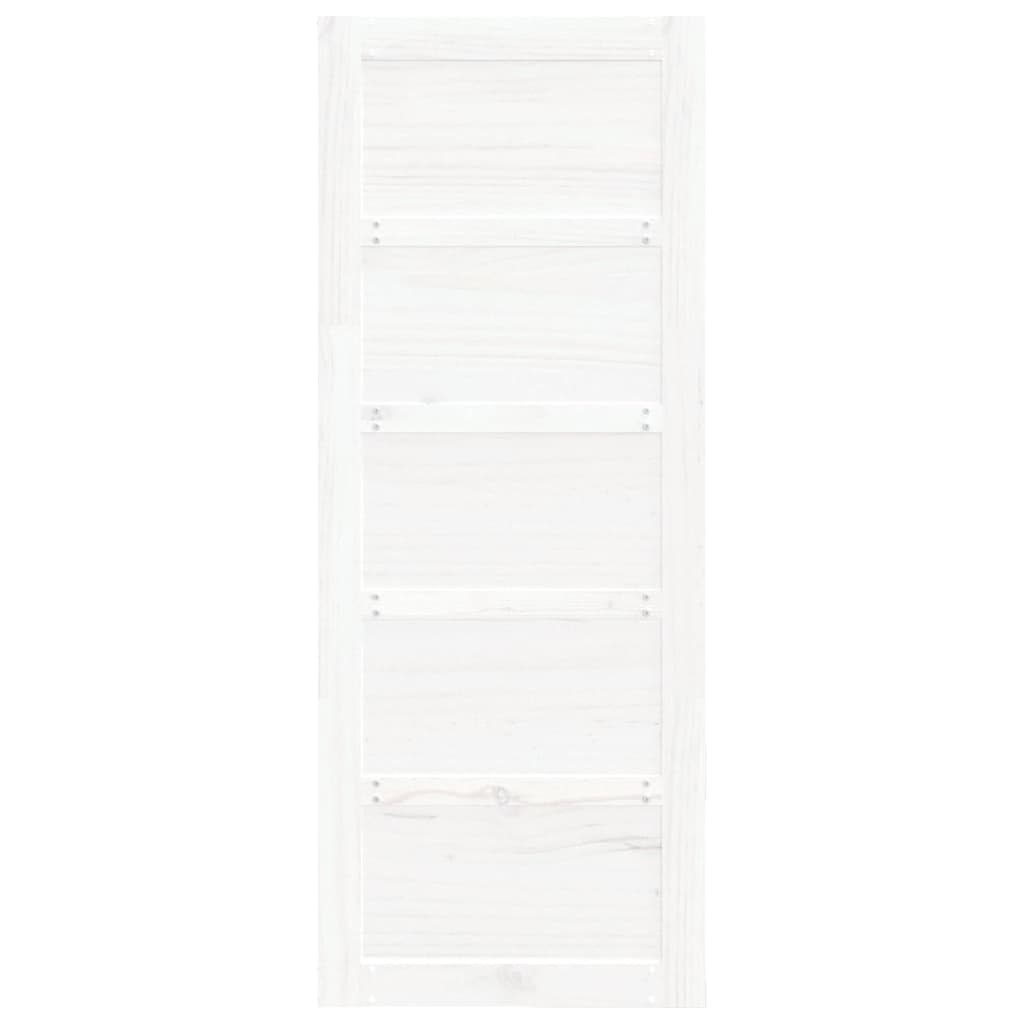 vidaXL Schiebetür Scheunentür Weiß 80x1,8x204,5 cm Massivholz Kiefer (1-St)
