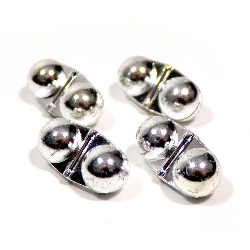 Rassel-Überfall Doppel-Rassler Silber x4