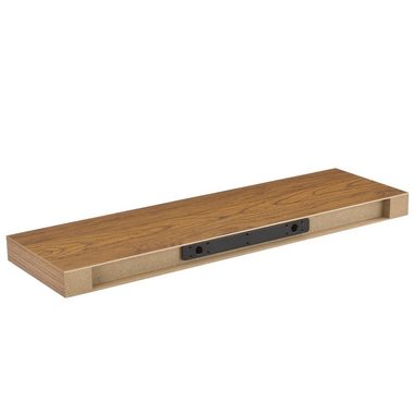 en.casa Wandboard, Wandregal Hängeregal Schlüsselboard 80 x 23,5 x 5 cm Walnuss-Imitat