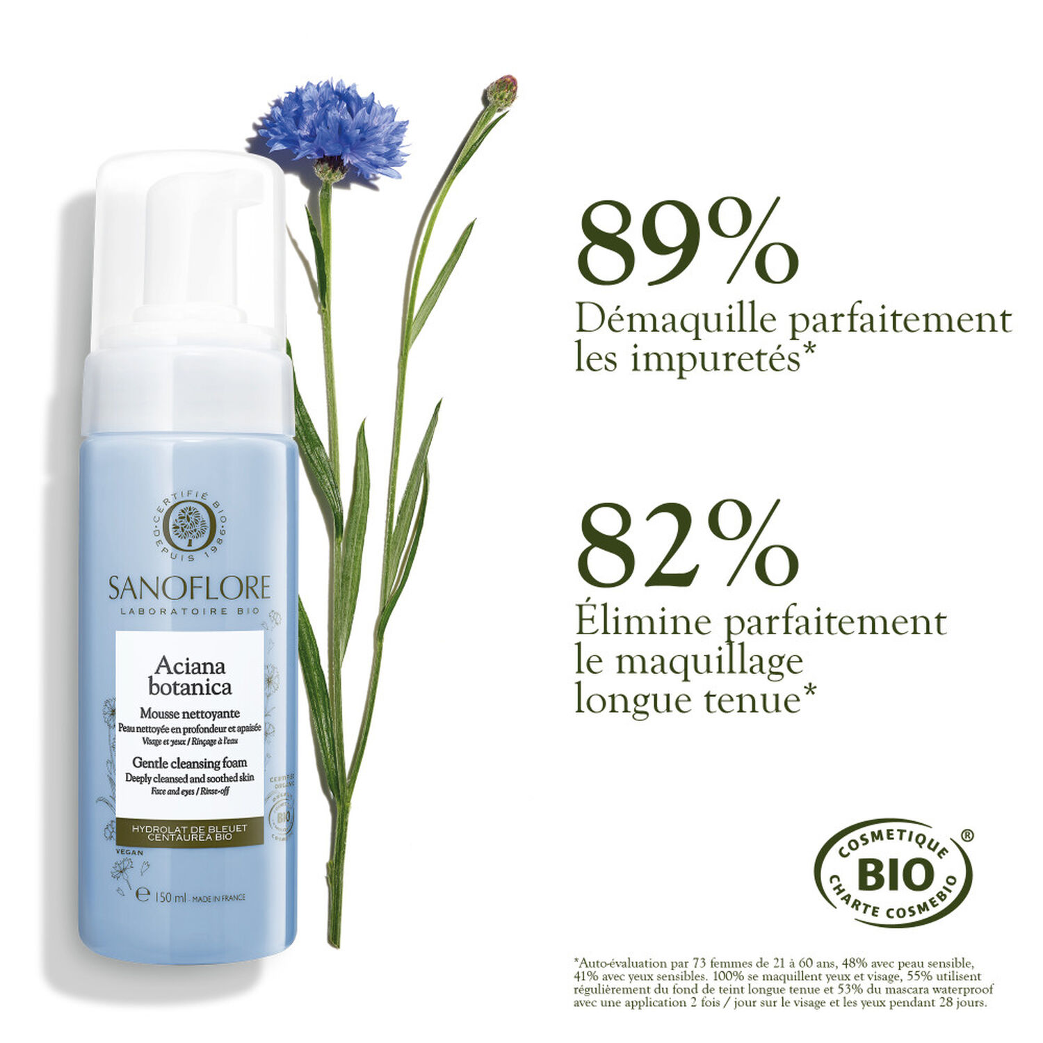 Sanoflore Aciana Botanica Mousse d'eau Nettoyante 150 ml