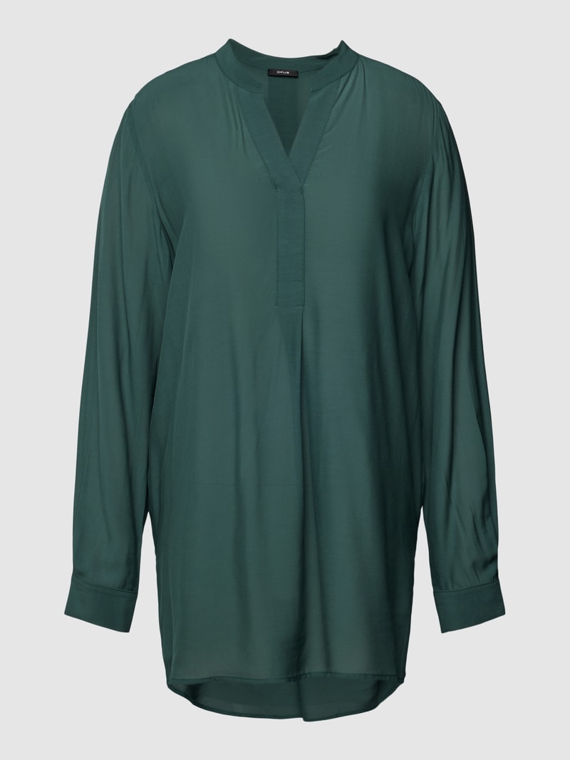 Bluse mit Serafino-Ausschnitt Modell 'Facura' in bottle
