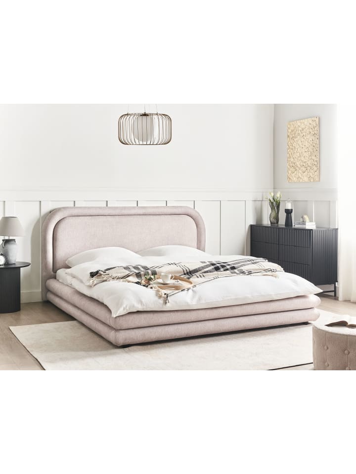 Beliani Doppelbett LAVARDENS in Beige/Schwarz - (W) 201 x (H) 107 x (L) 222 cm günstig kaufen onesize