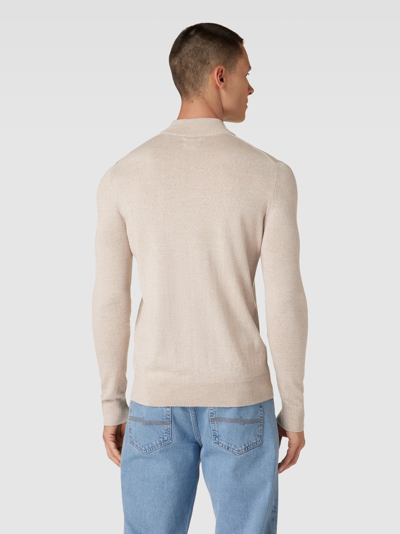 Strickpullover mit Rollkragen in sand meliert