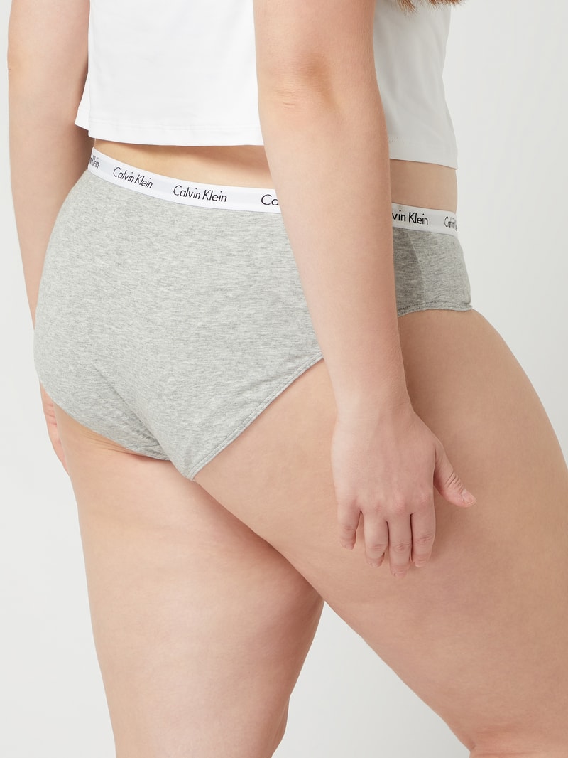 PLUS SIZE String mit Stretch-Anteil in mittelgrau meliert