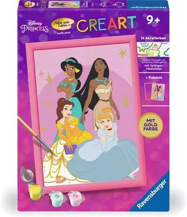 CreArt Disney Prinzessinnen - Malen nach Zahlen für Kinder ab 9 Jahren