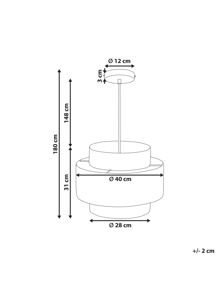 Beliani Pendelleuchten PALBRA in /Grün - (W) 40 x (H) 180 x (L) 40 cm günstig kaufen onesize