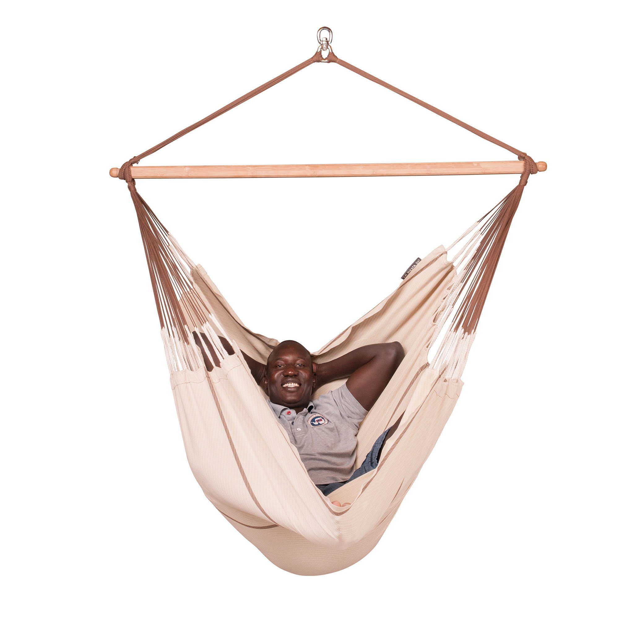 La Siesta Hängestuhl Hängestuhl Hängesessel Lounger HABANA Nougat Bio Baumwolle La Siesta, Hochwertige Qualität
