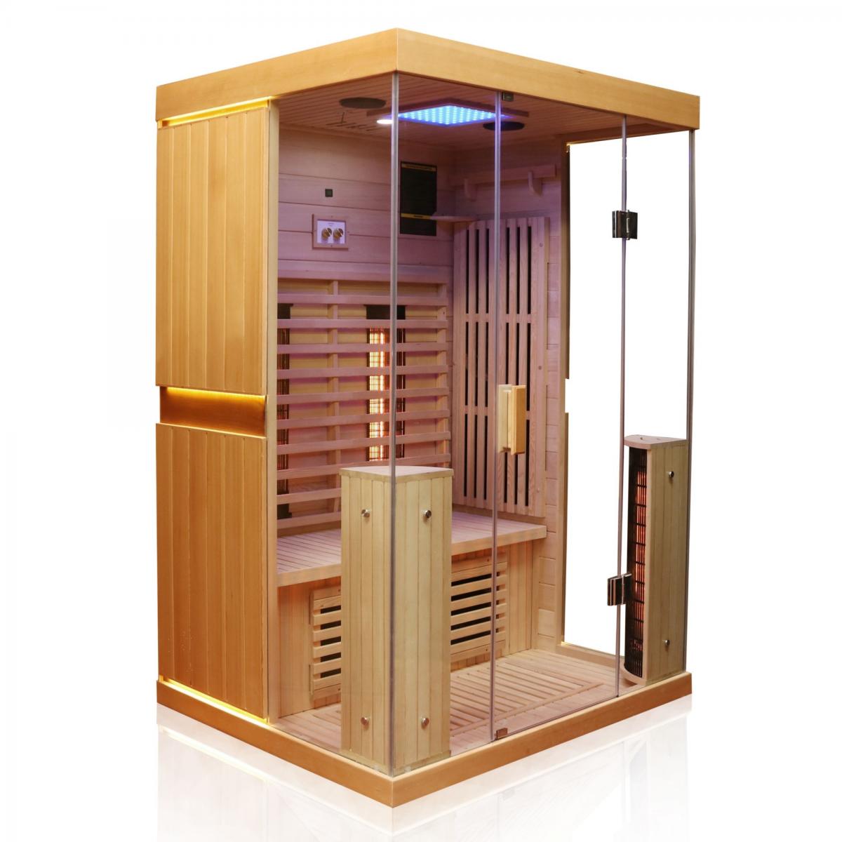 Dewello Infrarotkabine Infrarotsauna Kingston 130cm x 105cm x 190cm Vollspektrumstrahler