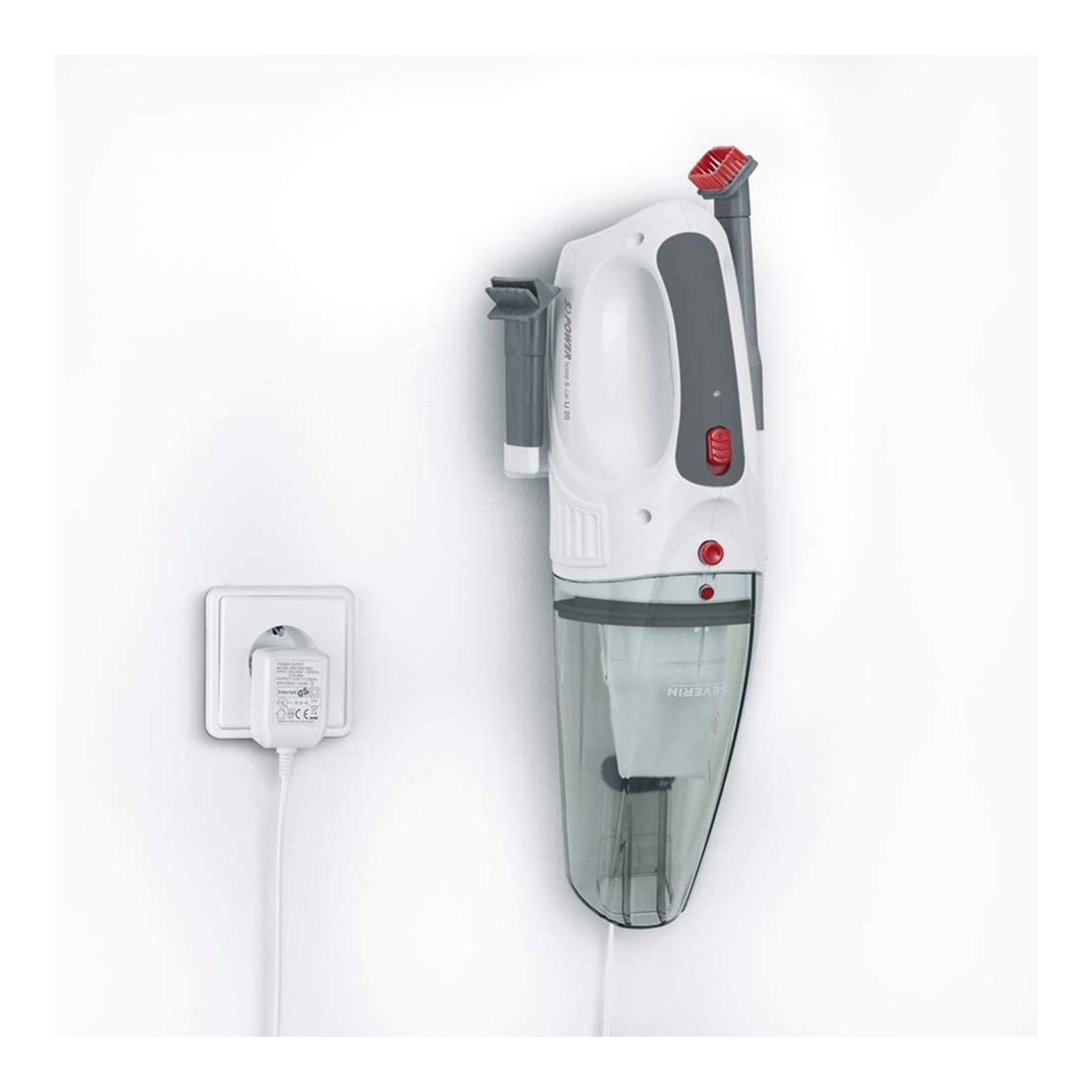 Severin Akku-Hand-und Stielstaubsauger HV 7144 S'Power home & car Li20, 7,4 Li-Ionen Akku, 12 V Ladekabel für Zigarettenanzünder