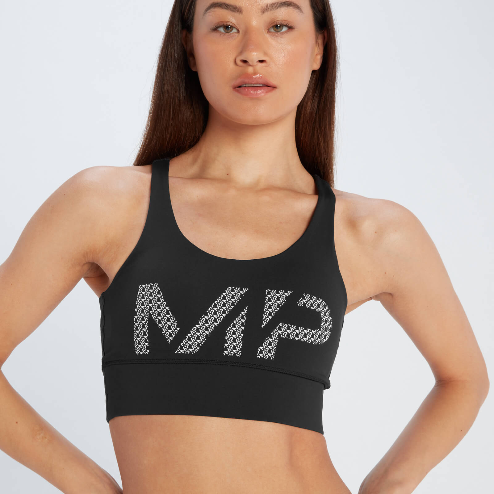 Brassière de sport à imprimé MP Essentials pour femmes – Noir