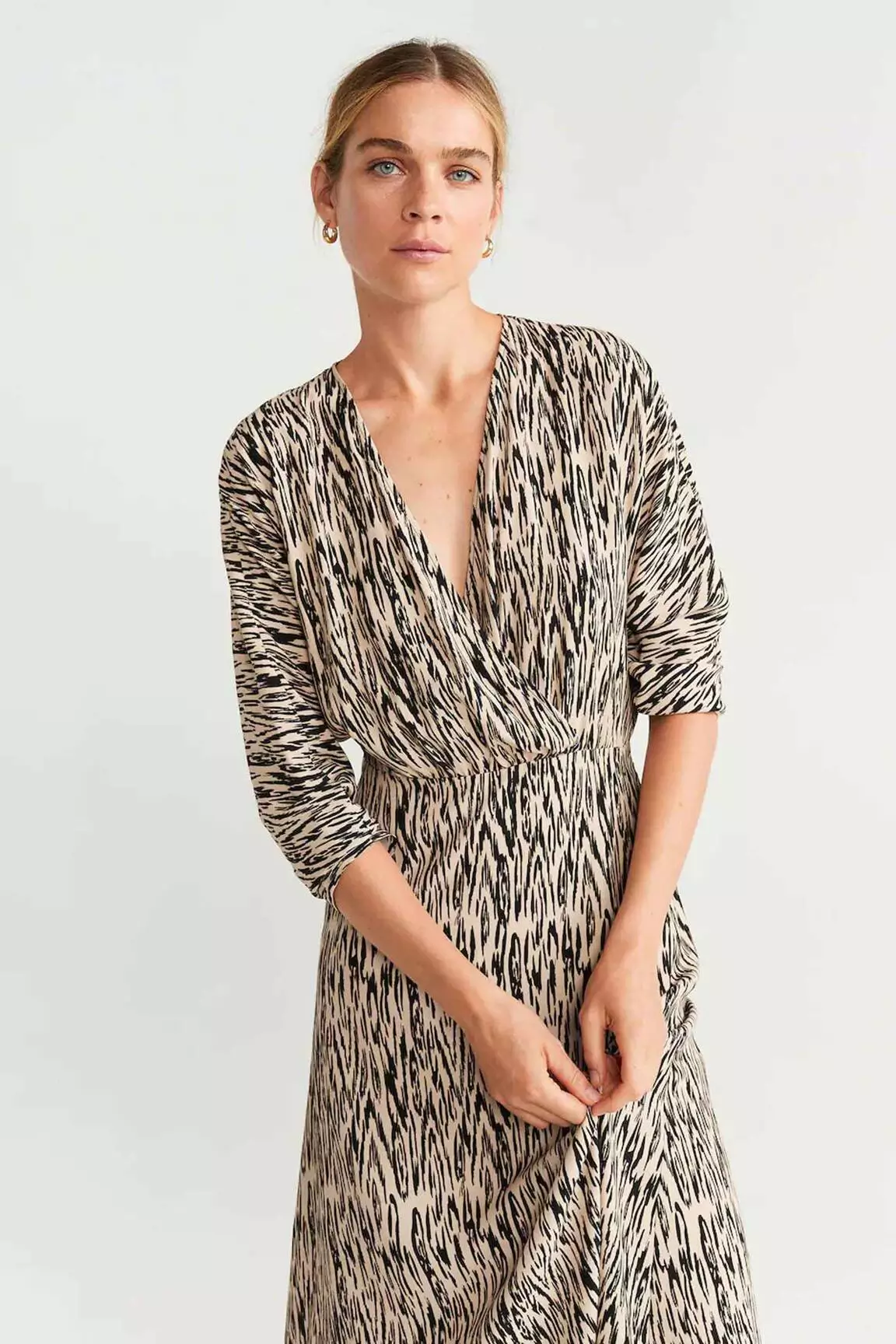 Mango Robes Mi Longues Femme couleur beige