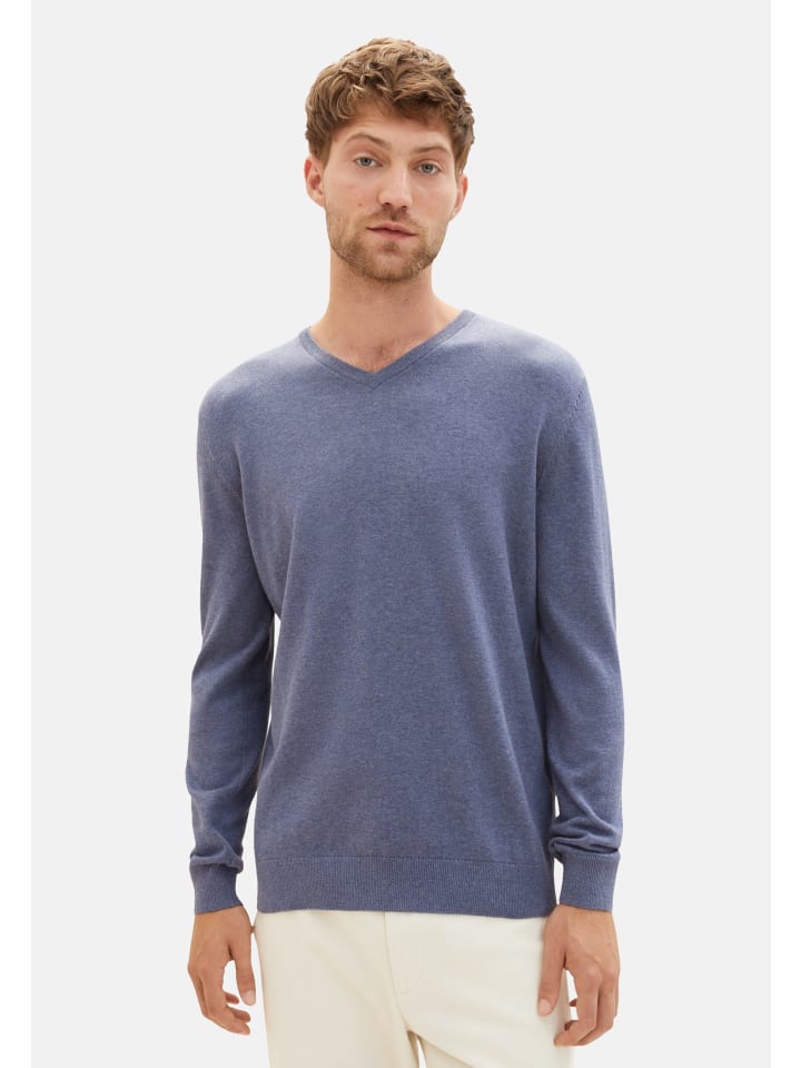 Tom Tailor Pullover 'Basic' in dunkelblau günstig kaufen