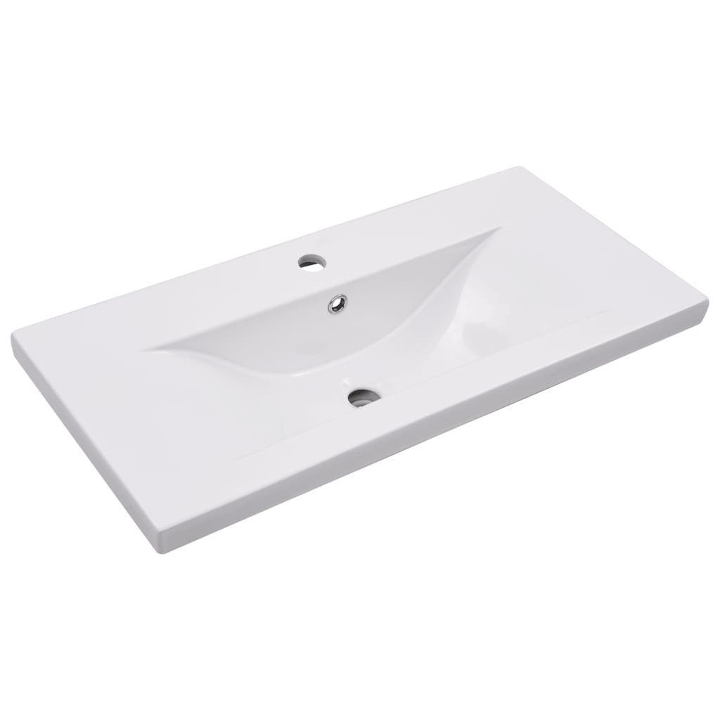 vidaXL Waschbecken Einbauwaschbecken 81x39,5x18,5 cm Keramik Weiß