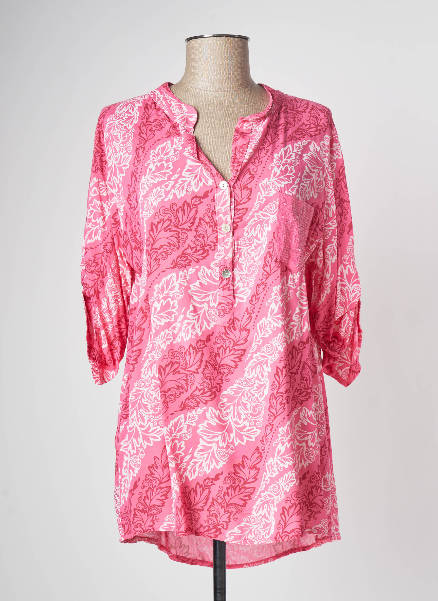 Made In Italy Tuniquemanchelongue Femme couleur rose