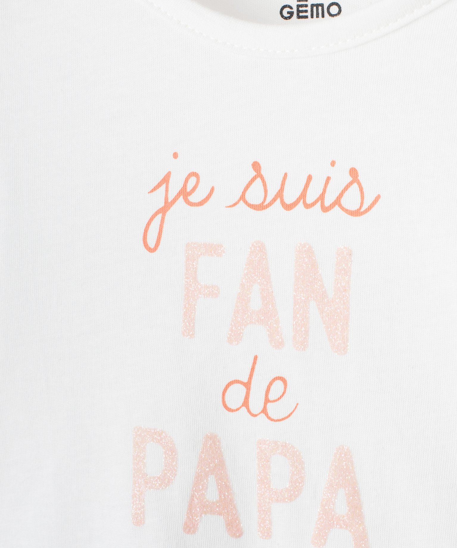 Tee-shirt à manches longues message pailleté bébé fille ecru | GEMO