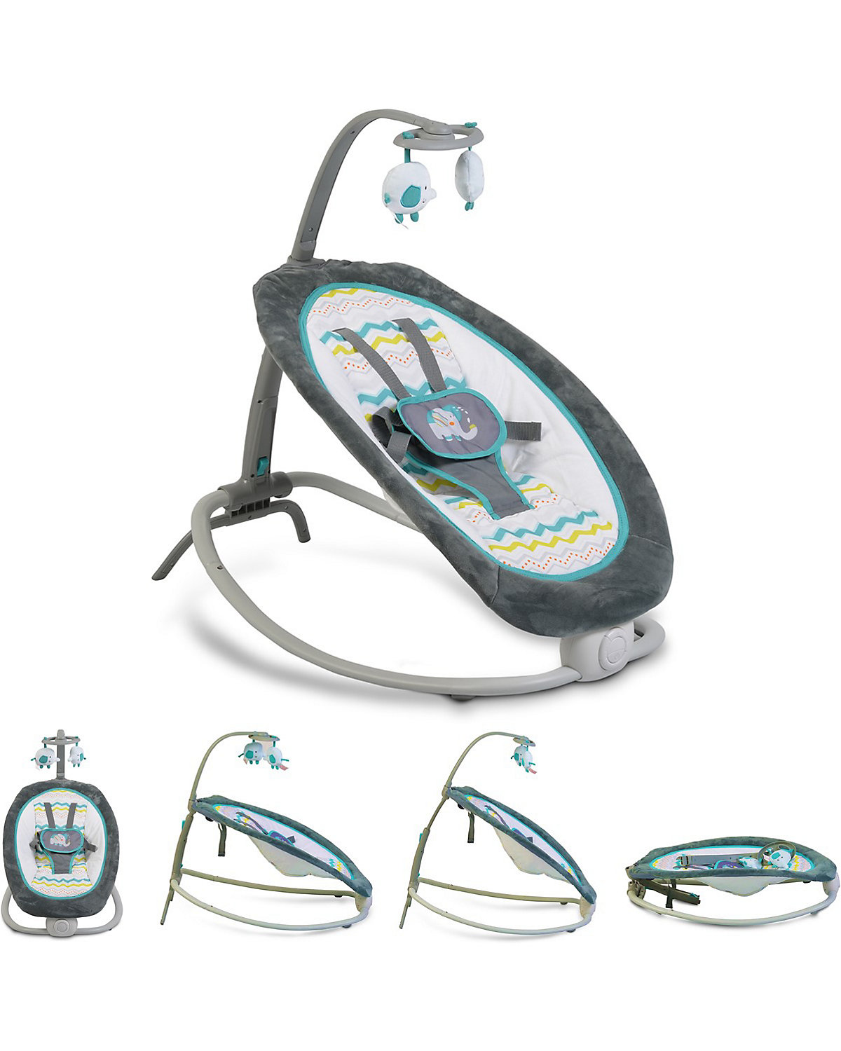 Babywippe Remy Schwingfunktion, Sitzhöhe verstellbar, Vibration, Musik Babywippen