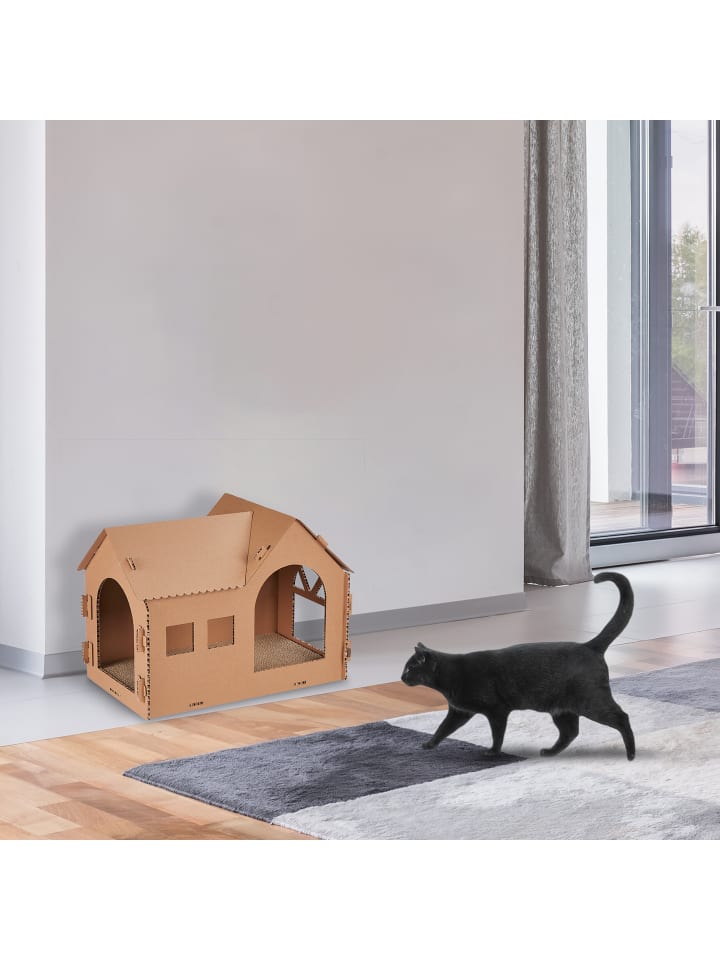 relaxdays Katzenhaus in Braun günstig kaufen onesize