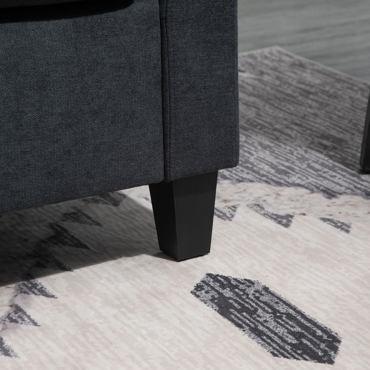 HOMCOM Ecksofa Couchgarnitur mit wendbarer Chaiselongue Dunkelgrau