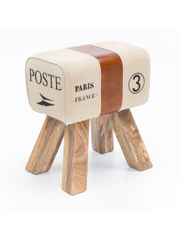 KADIMA DESIGN Retro Sitzhocker, Holzbeine, belastbar bis 120 kg, Landhaus-Optik günstig kaufen onesize