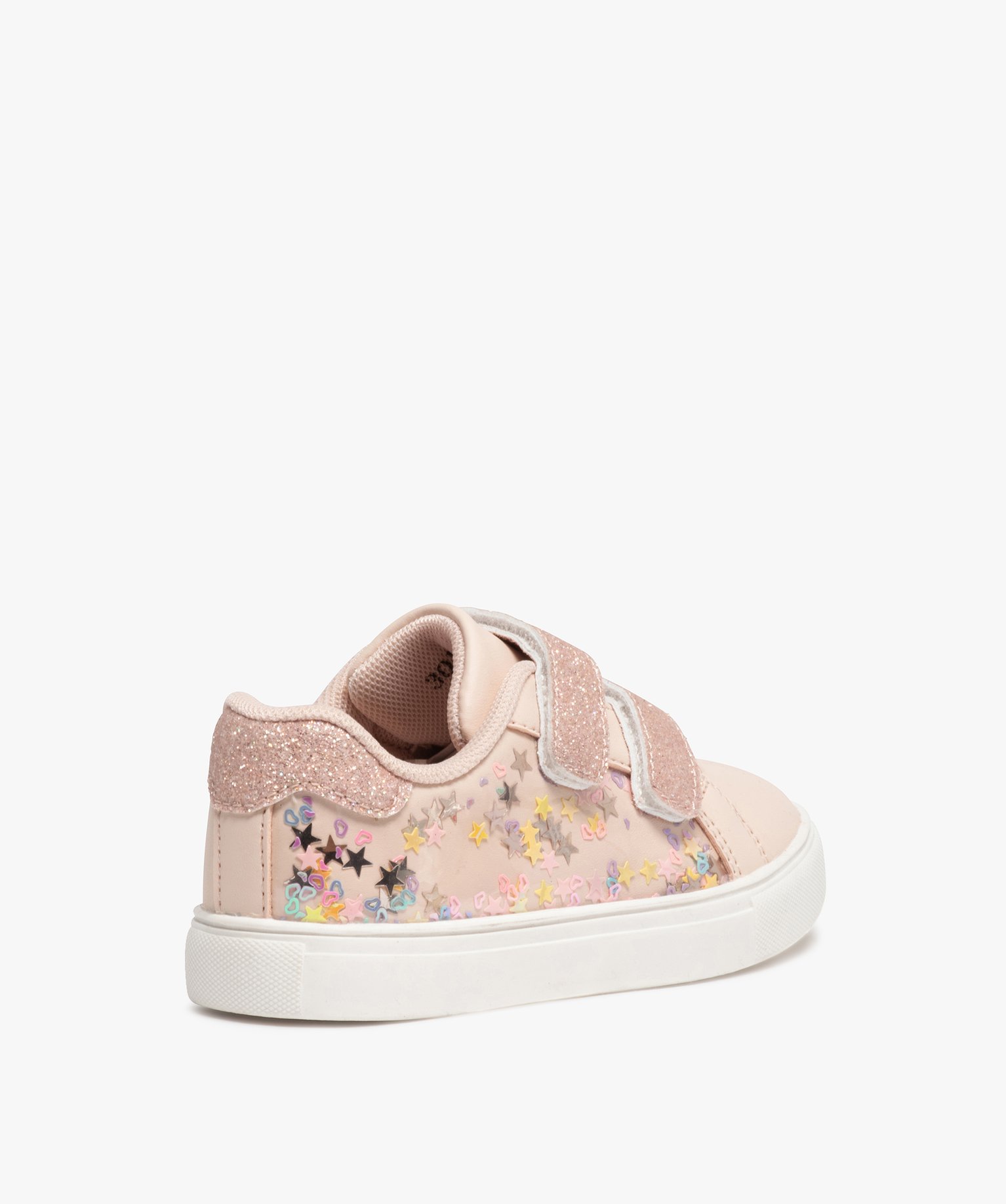 Baskets fille à scratch avec étoiles et paillettes rose | GEMO