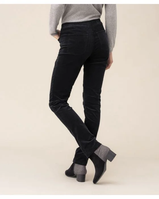 Pantalon velours à ceinture élastiquée