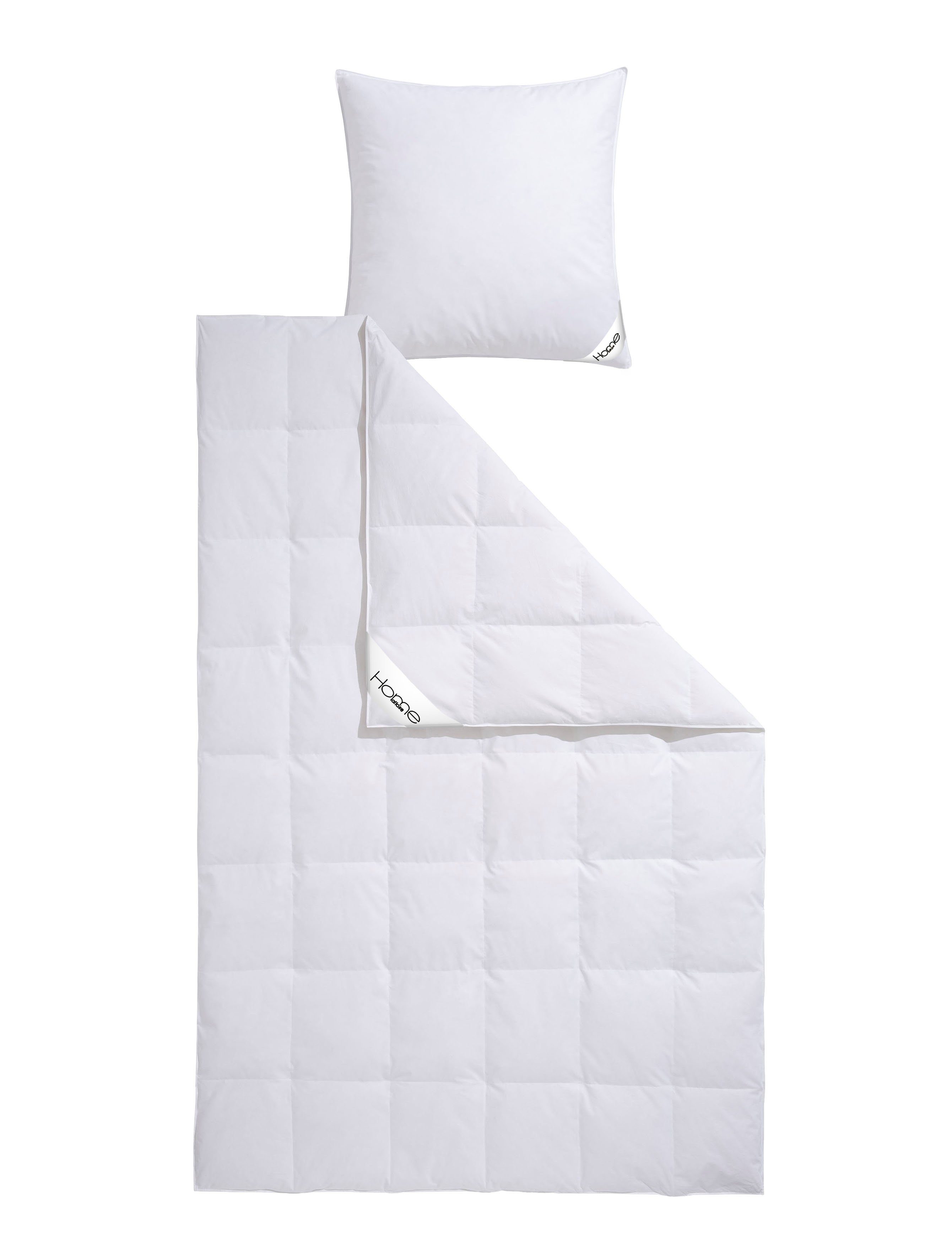 Daunenbettdecke + Kopfkissen, Köniz von Made in Green zertifiziert!, Home affaire, Füllung: Bettdecke 60% Daunen & 40% Federn, Bettdecken-Set mit Kopfkissen, Bettdecke 135x200 und 155x220 cm