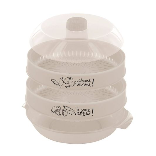 Aparat de gătit cu abur dublu pentru cuptorul cu microunde