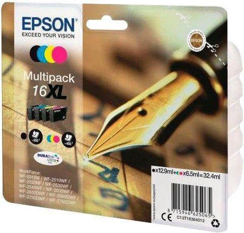 Epson 16XL Tintenpatrone (Spar-Set, original Druckerpatrone 16 schwarz/cyan/magenta/gelb 1636 XL)