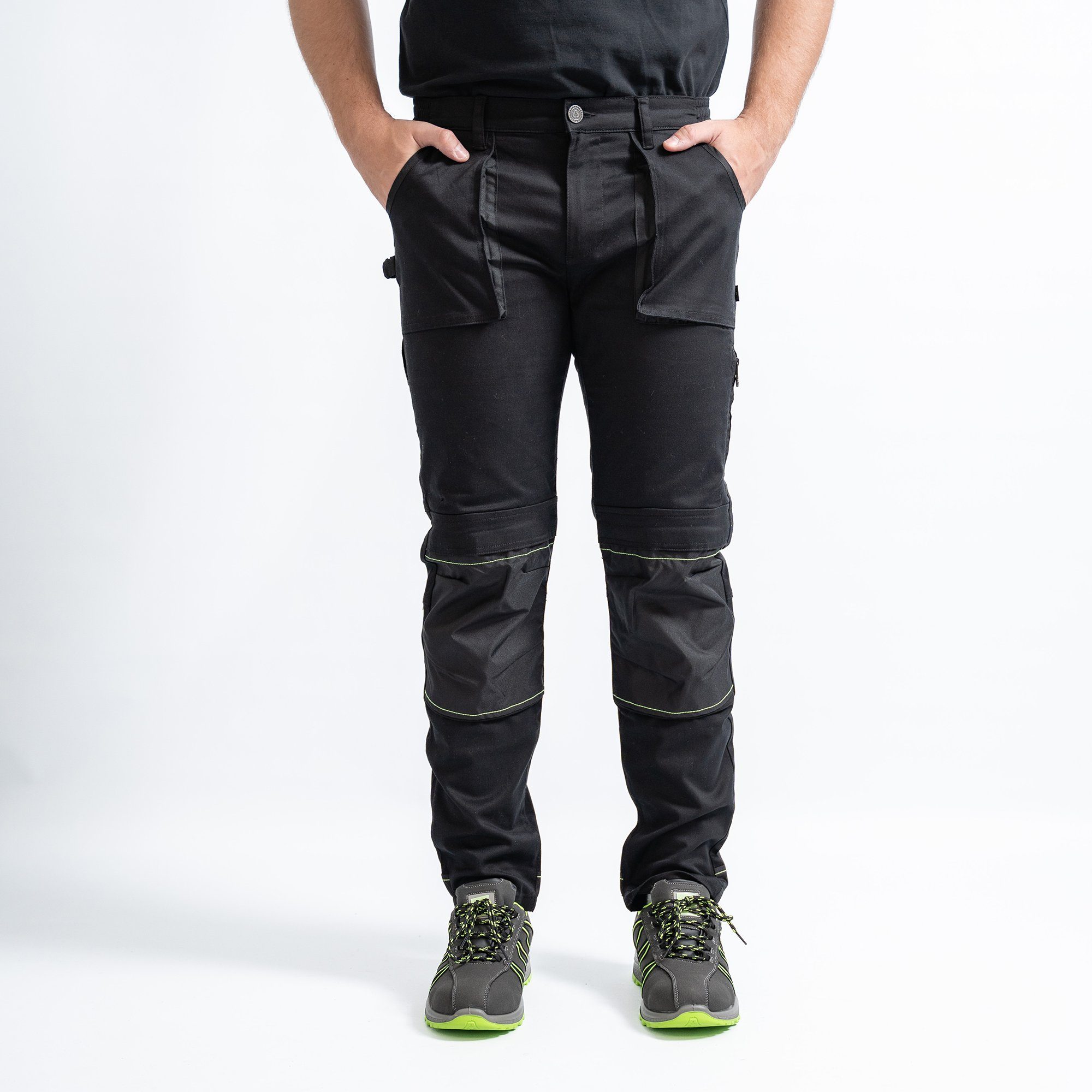 MAR Workwear Arbeitshose Premium, 8 Taschen, ergonomischer Schnitt, seitlich dehnbarer Bund, Reflektorstreifen, Atmungsaktiv