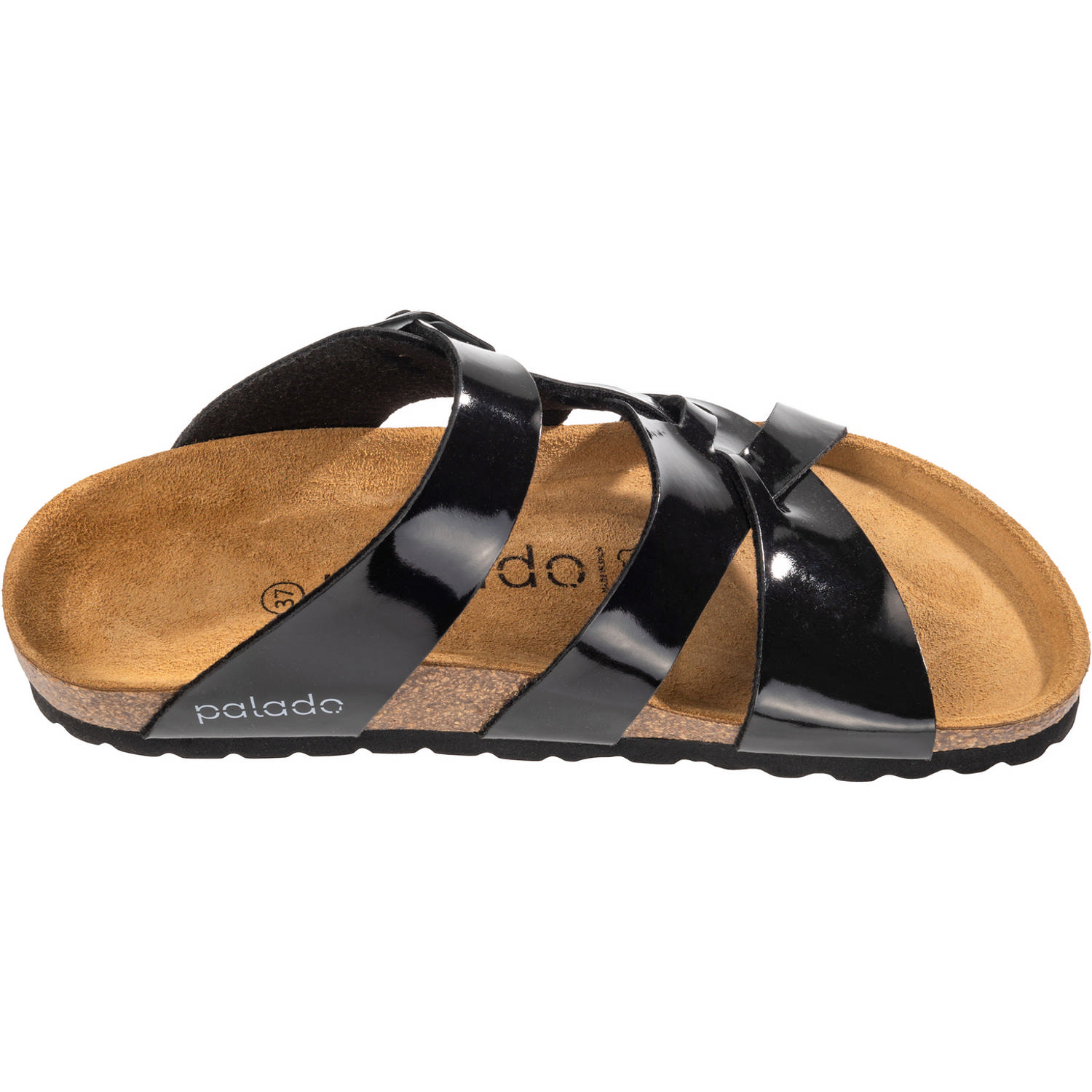 Palado Kreta, Pantoletten, Damen, Basic Lack Schwarz