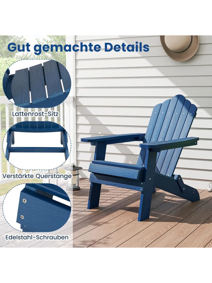COSTWAY Adirondack Stuhl klappbar in Blau günstig kaufen onesize