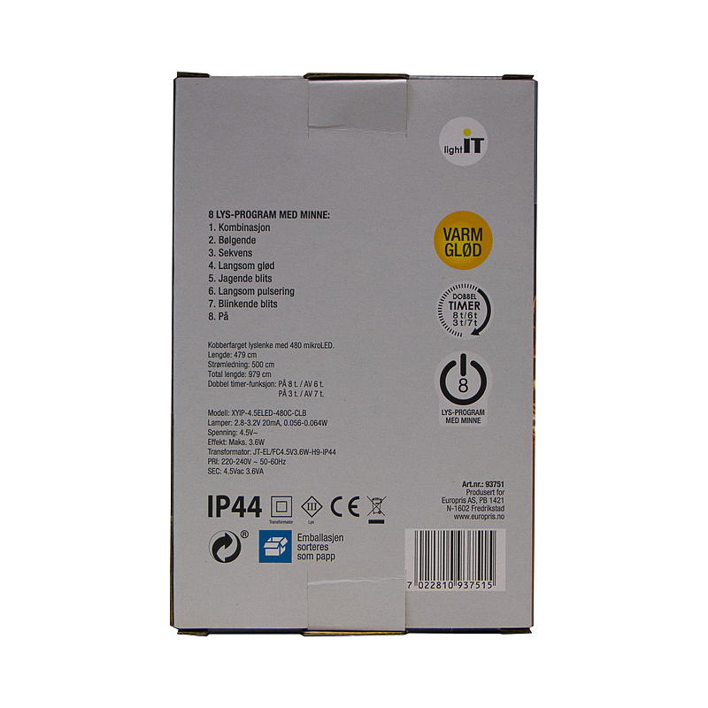 Home Lyslenke 480 LED Varmglød, Perle
