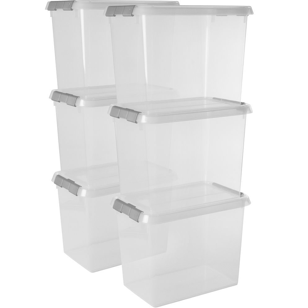 Sunware Comfort Line 9 Liter transparent graue 6er-Set Aufbewahrungsboxen