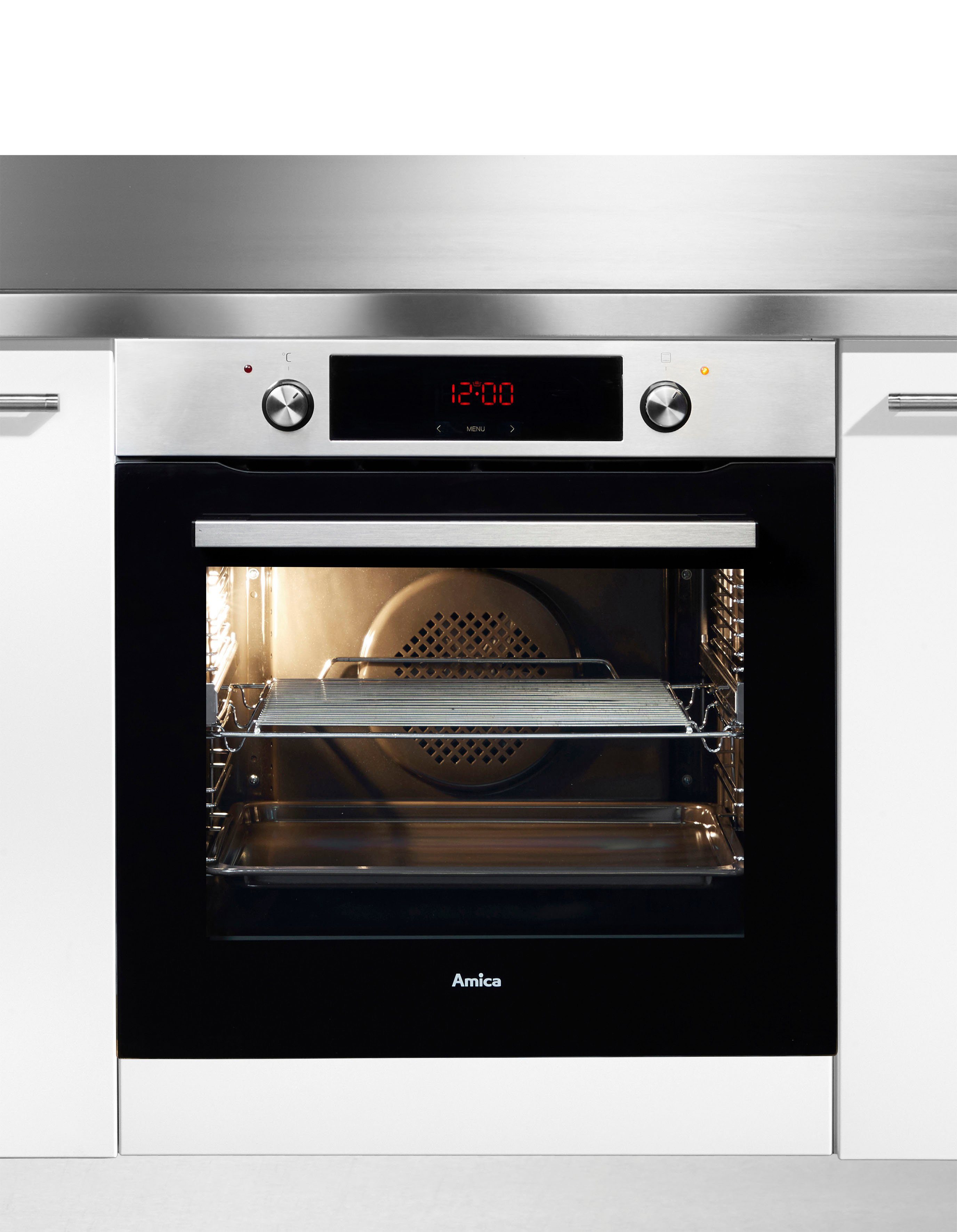 Amica Einbaubackofen EBX 943 110 E, mit 1-fach-Teleskopauszug, Steam Clean
