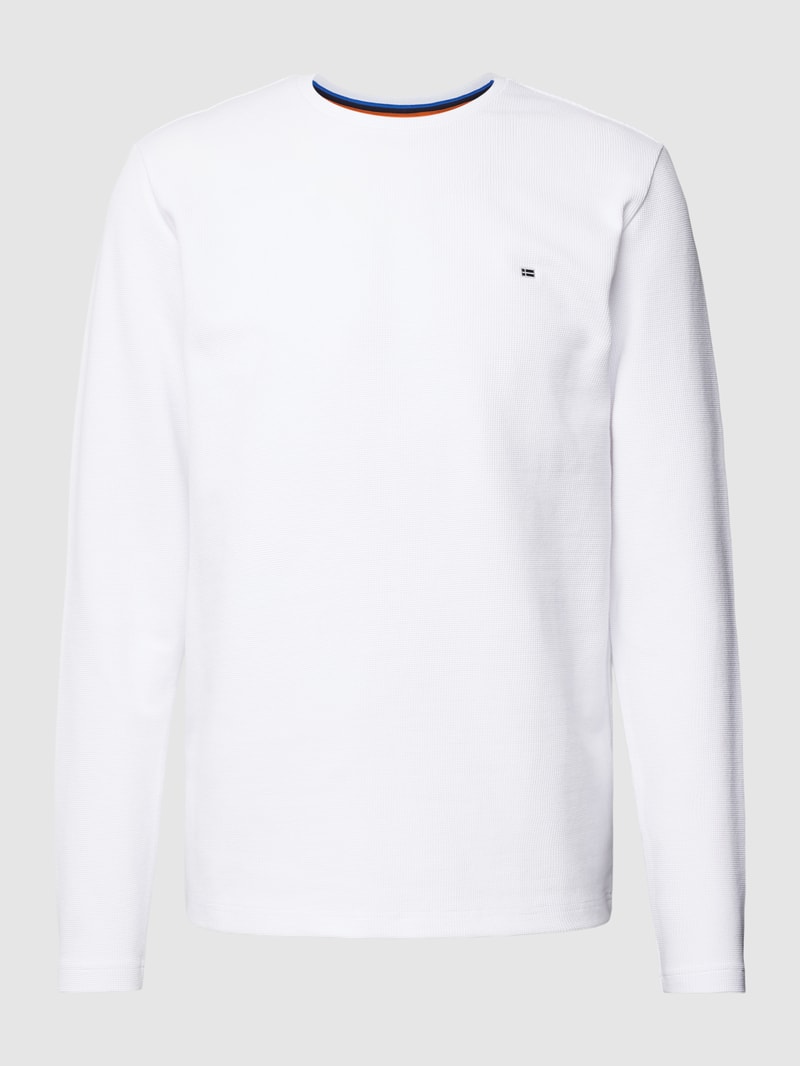 Longsleeve mit Waffelstruktur in weiß