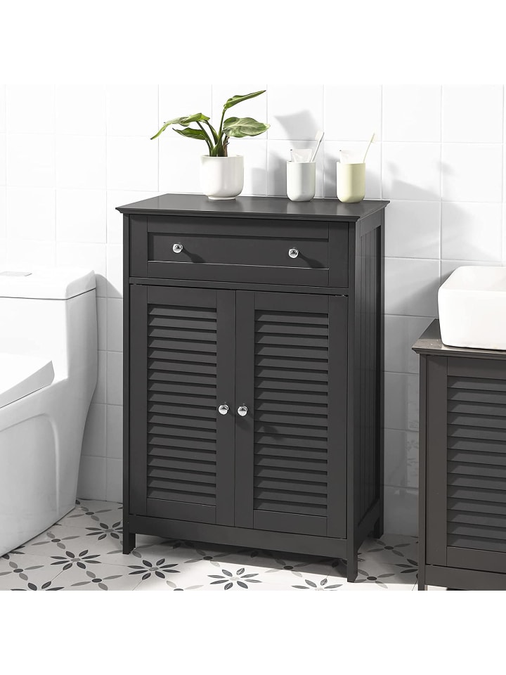 SoBuy Badkommode in Drunkelgrau - (B)57 x (H)87 x (T)33cm günstig kaufen onesize