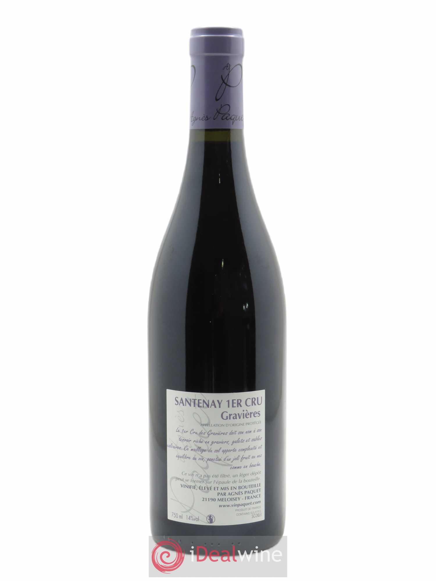 Santenay 1er Cru Les Gravières Agnès Paquet (Domaine)  2020 - Lot de 1 Bouteille